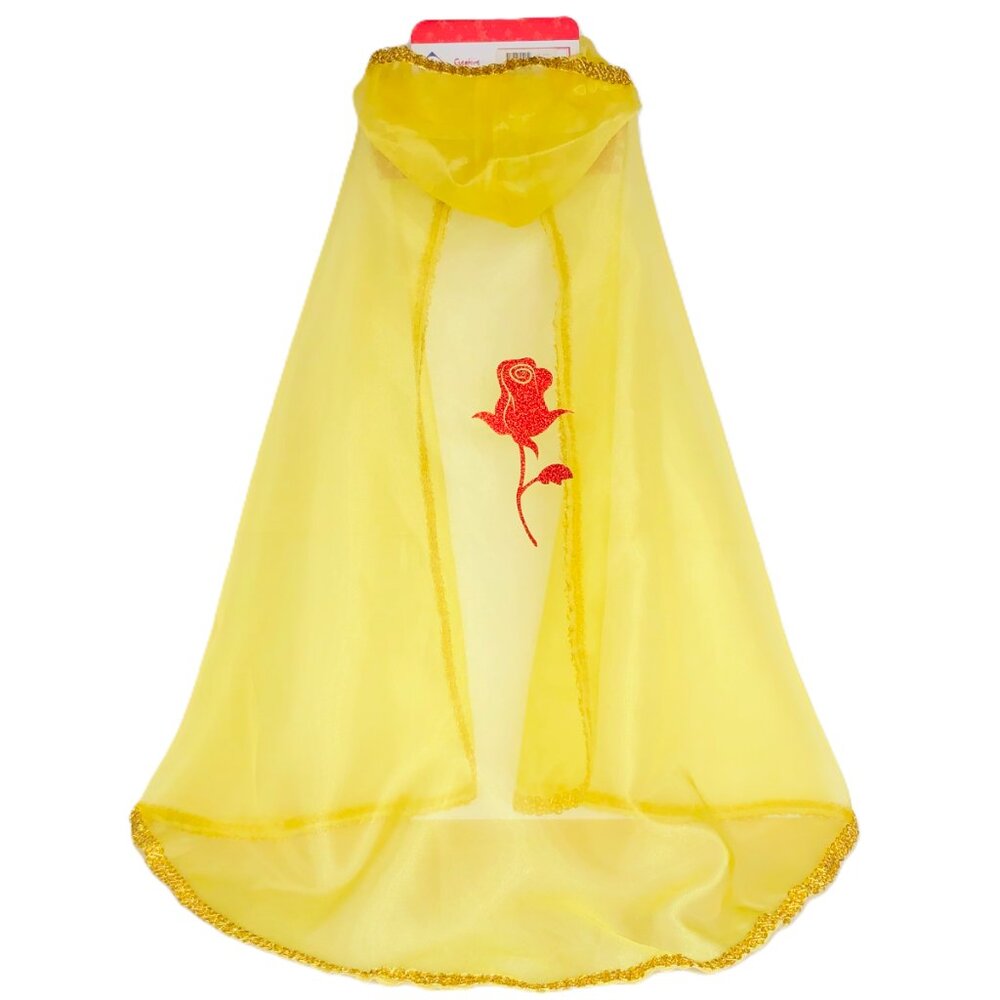 Great Pretenders Yellow Princes Belle Hooded Cape Costume Size 5-7 New w/Tag